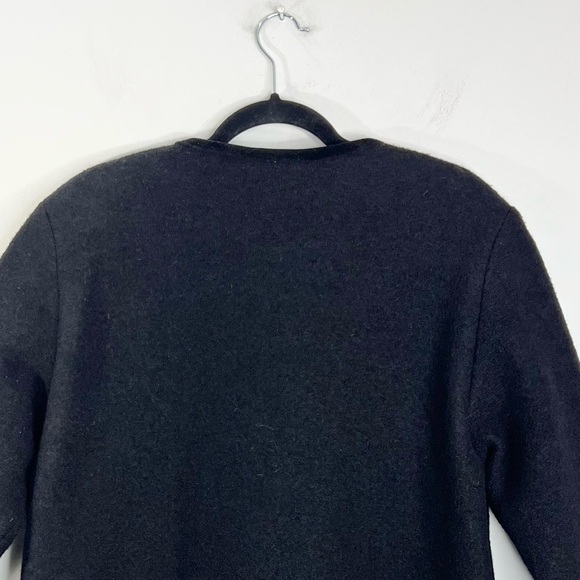 Vtg 80s 90s Canadian made trachten style black boiled wool duck cardigan jacket - Picture 6 of 14